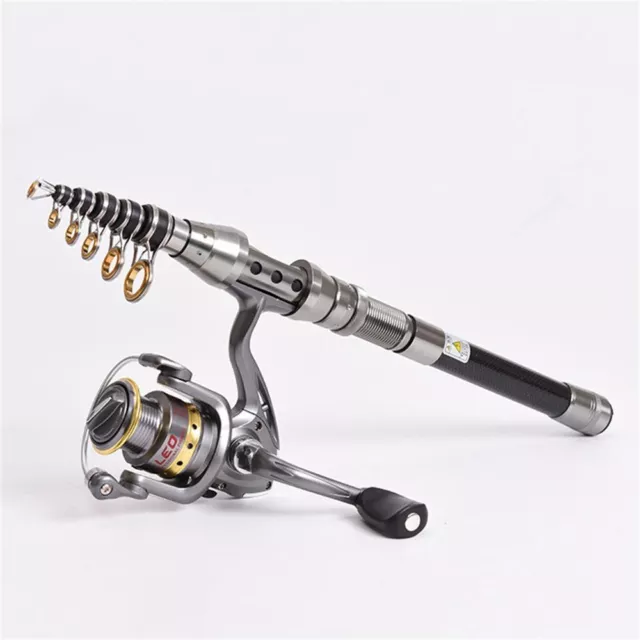 Carbon Fiber Telescopic Fishing Rod Portable Travel Spinning Pole Sea-Freshwater 3