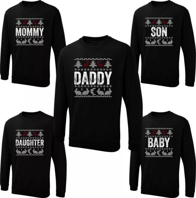 Merry Christmas Family Matching Jumper Daddy Mommy Son Daughter Ugly Xmas Top