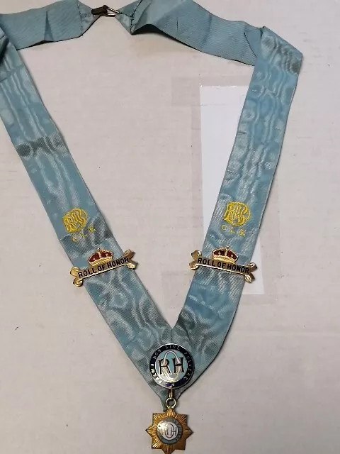 Vintage Royal Antediluvian Order of Buffaloes (RAOB) Roll Of Honour Sash CD# 4 T