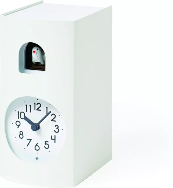 Lemnos Cuckoo Clock Wall Stand Analog Book White Steel Bockoo GF17-04 WH