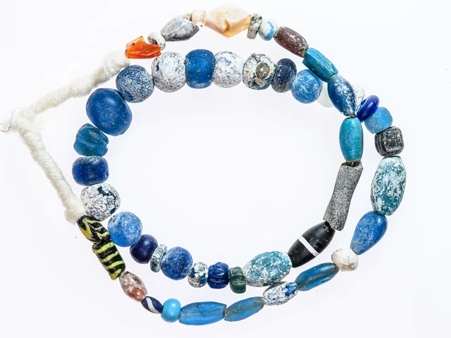 A Mixed Strand of Old Ancient Islamic Period Glass Beads and Trade Beads CRBM_10 2
