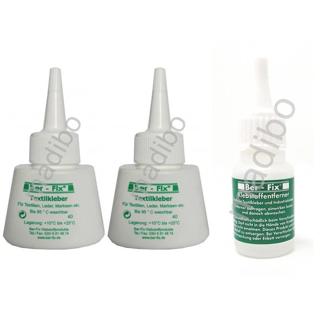 27,00 Euro pro 100g 2 x Ber-Fix Textilkleber 40g + Klebstoffentferner 20g