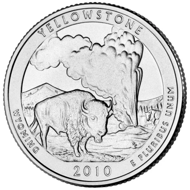 2010 D Yellowstone NP Quarter. ATB Series Uncirculated From US Mint roll.