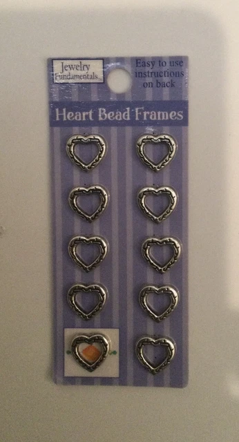 Bead Frames Heart Silver Tone Lightweight for Earrings/Necklace 10