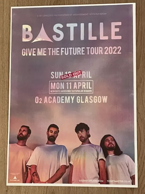 Bastille - Glasgow 2022 live music band show tour memorabilia concert gig poster
