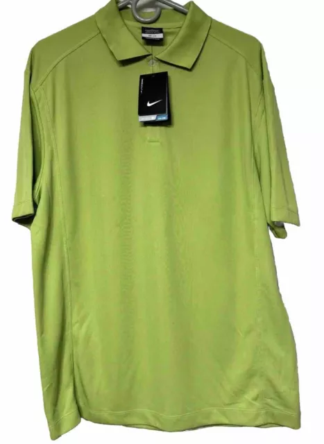 Nike Golf Fit Dry Polo Shirt Mens Size Large Green Short Sleeve Pullover NEW