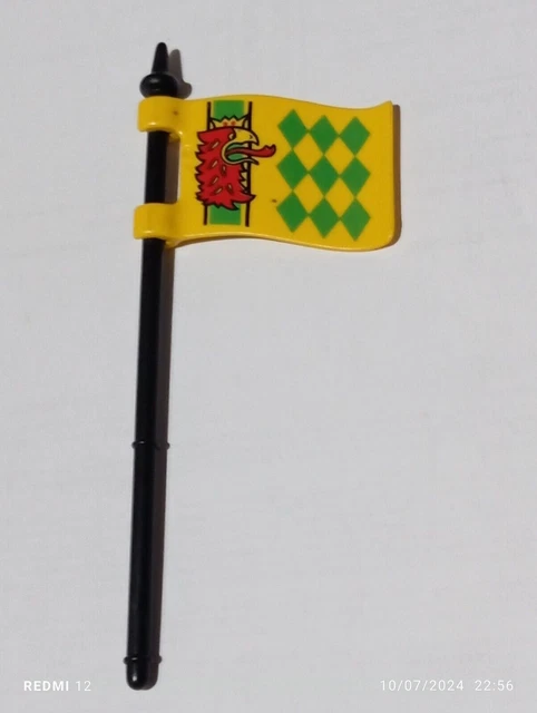Pièce Détachée Playmobil - Lance Avec Drapeau Pour Chevaliers Médiévaux Et Licorne - Réf. 4333