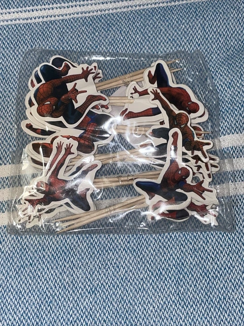 24pcs Spiderman Cake Toppers Cupcake Toppers  Cake Decorations Birthday Party