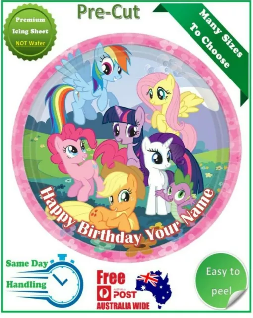 My little pony Icing Edible Birthday Cake Topper Round Image