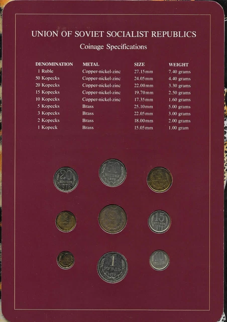 Coin Sets of All Nations USSR Russia UNC All 1978 but 1 Ruble and 1 Kopeck 1979 2