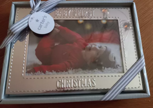 Carter's Baby's First Christmas Silver Tone Frame New
