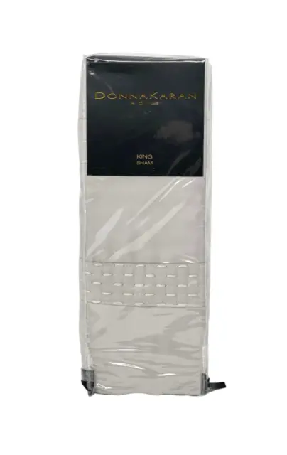 Donna Karan One KING Designer Sham Silky Stripe Platinum Collection Ret.$190 NEW