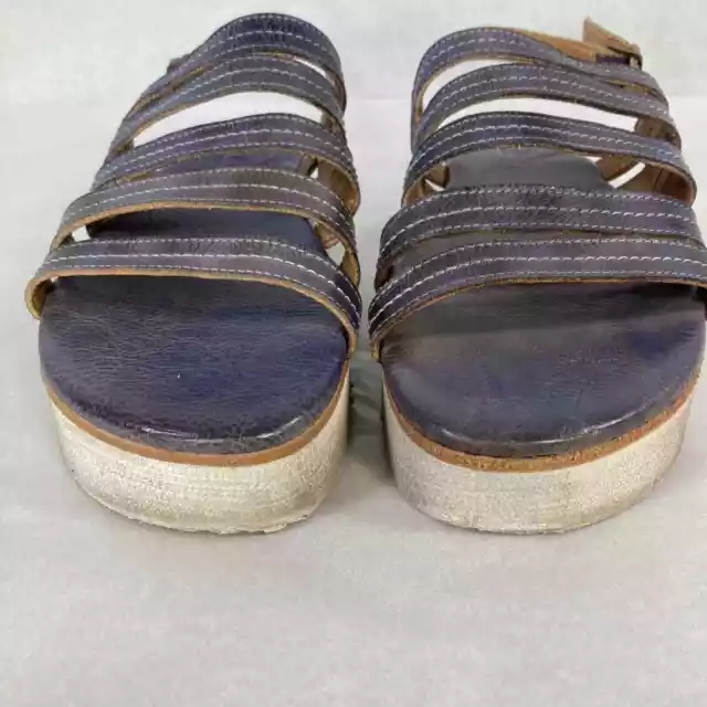 Bed Stu Sandals Womens Sz 10 Purple Leather Platform Strappy Slingback 2