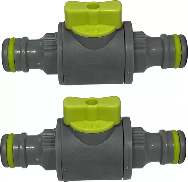 2X Garden Hose In line Tap Shut Off Valve Pipe Adapter with Quick Switch