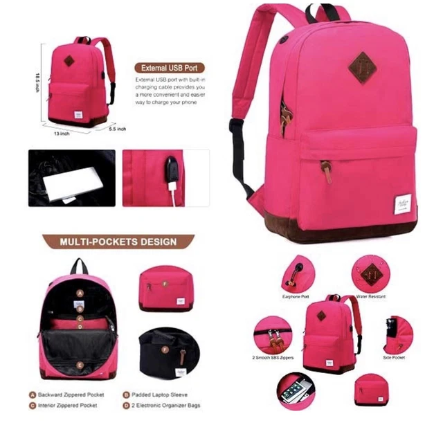 LOVEVOOK Laptop Backpack for Women15.6 Inch Work School Travel Bag Computer Pink