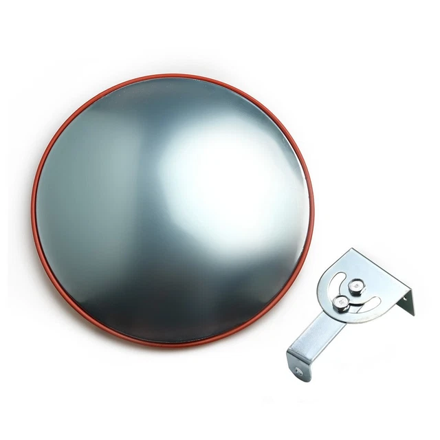 Specchio stradale angolo convesso curva strada traffico vialetto visualizzazione rosso