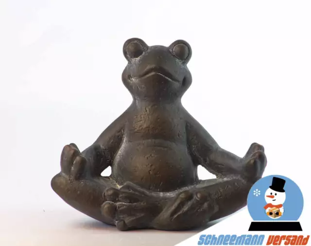 Gartenfigur Yoga Frosch Karl Figur Deko Stein Optik Gartenzwerg Skulptur 19cm