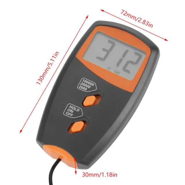 Luxmetro digitale display LCD misuratore luce test ambientale illuminometro