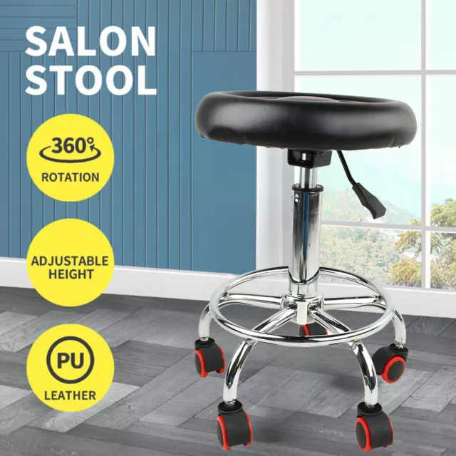 Salon Stool Hairdressing Chair PU Barber Equipment Beauty Swivel Hydraulic Lift