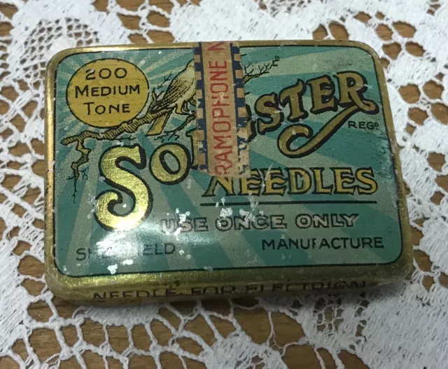 vintage tin of gramophone Songster needles