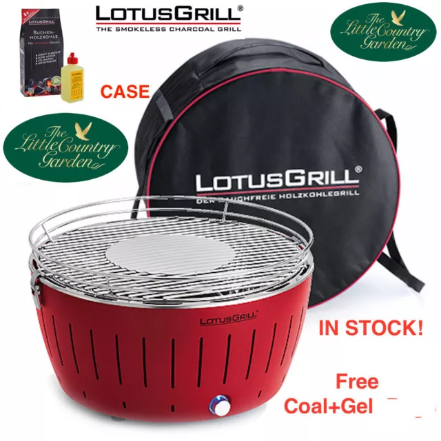 Lotus Grill Standard Smokeless LotusGrill Blazing Red Free Charcoal Lighting Gel