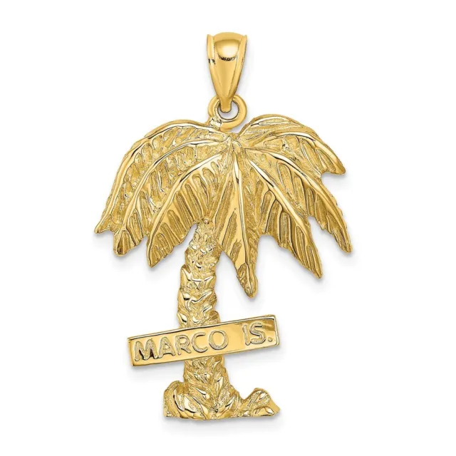 14K Yellow Gold MARCO IS. Large Palm Tree Charm