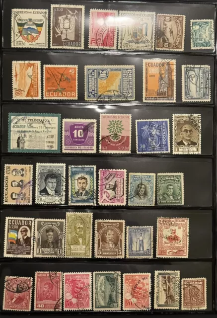 100 Old Stamps From Ecuador 2