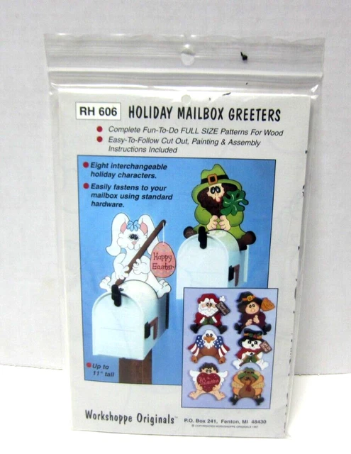 Buzón de Navidad Patrones de Saludos para Madera Navidad Acción de Gracias Halloween 4to