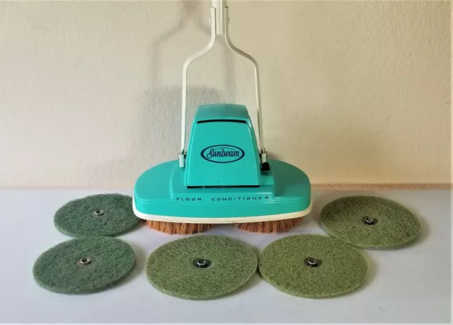 See Video Vintage SUNBEAM Floor Conditioner Scrubber w/ Extra Attachments Works