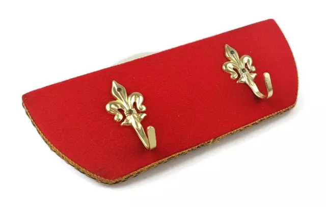 Fleur de lis coat rack wall mounted vintage bright red victorian clothes hanger