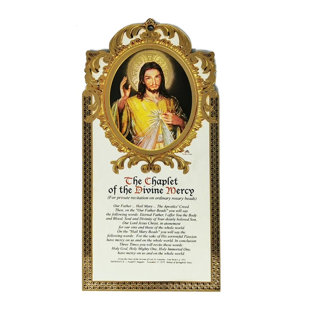 21cm The Chaplet de La Gracia Divina Oración Placa de Pared