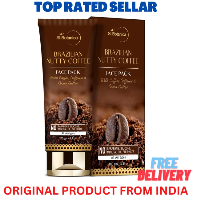 St.Botanica Brésilien aux Noix Café Visage Masque 100g Avec ,Caféine & Cacao
