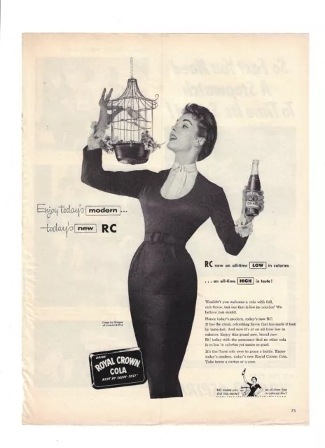 RC Royal Crown Cola Print Ad Soda Advertising Vintage 1950s Grocery Kitchen