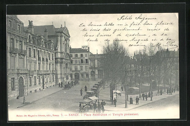 1903 CPA Nancy, St. John's Square and Protestant Temple
