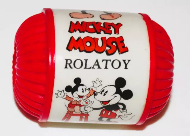 SCARCE HIGH GRADE DISNEY 1930's MICKEY MOUSE CELLULOID "ROLATOY" BABY TOY RATTLE