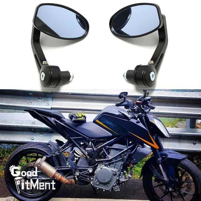 thumbnail image 2 of 7/8" Handlebar End Mirrors For Motorcycles – CNC Aluminum (Pair) Fits Honda, KTM, Yamaha & More 2 of 4