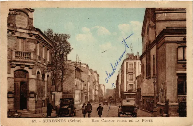 CPA SURESNES - Rue Carnot taken from the Post Office (581633)