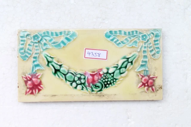 Japan antique art nouveau vintage majolica border tile c1900 Decorative NH4358 6