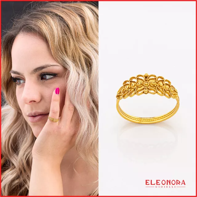 FEDE SARDA DA donna fedina in oro giallo 750 18 kt anello sardo