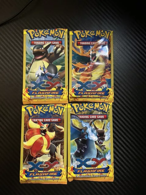EMPTY Pokemon TCG XY Flashfire Booster Packs X4 - Art Set Mint Condition🔥