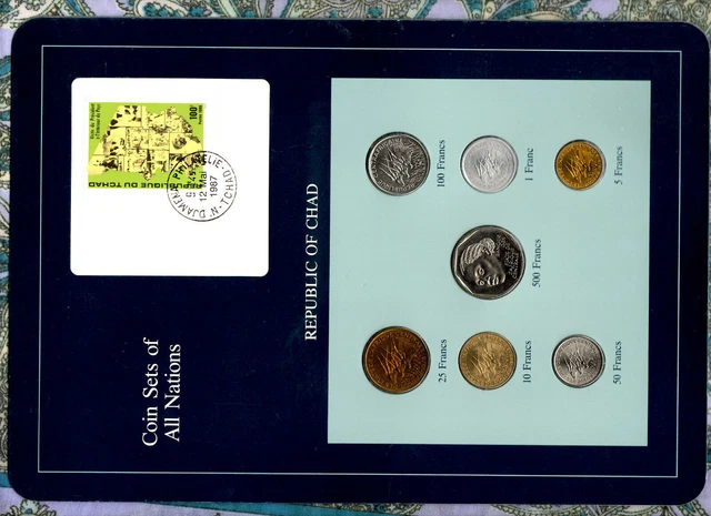 Coin sets of all Nations Chad 1976-1985 UNC 500 Francs 1985 100 Francs  CAR 1983