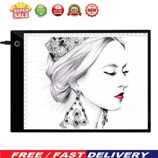 Tablet Digital de Gráficos A4 LED Plantilla Arte Tablero de Dibujo Caja de Luz Portátil Trac
