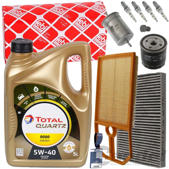 PACCHETTO ISPEZIONE FEBI + TOTALE 9000 NRG 5W40 per VW GOLF 4 BORA 1J 1.4+1.6 16V