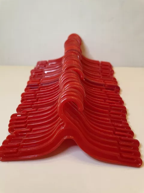 Lot of 33 Vintage 1960s Barbie Doll Clothes Hangers Red Hard Plastic