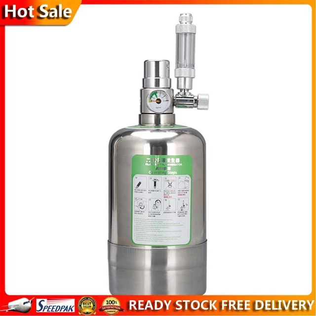 Kit CO2 Fai-da-te Per Acquario - Generatore Anidride Carbonica Con Manometro E Valvola Regolazione - Per Piante Acquatiche E Ecosistemi Sani