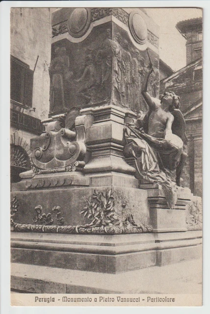 ANTICA CARTOLINA DI PERUGIA - MONUMENTO A PIETRO VANNUCCI - formato piccolo