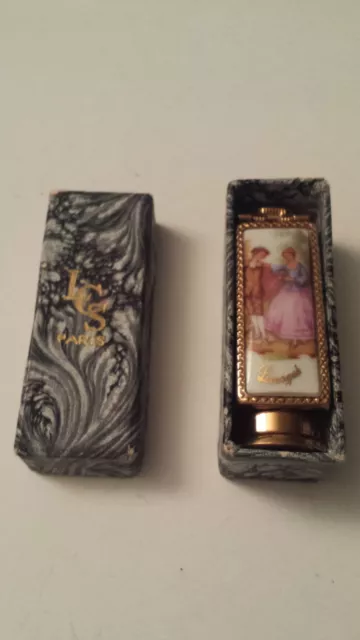 Vintage Limoges Paris France Lipstick Holder Case With Mirror Brevete SGDG LCS -