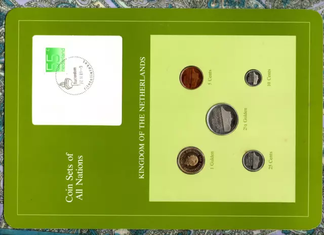 Coin Sets of All Nations Netherlands UNC 1986-1991 ERROR 1 Gulden 1989 Antilles