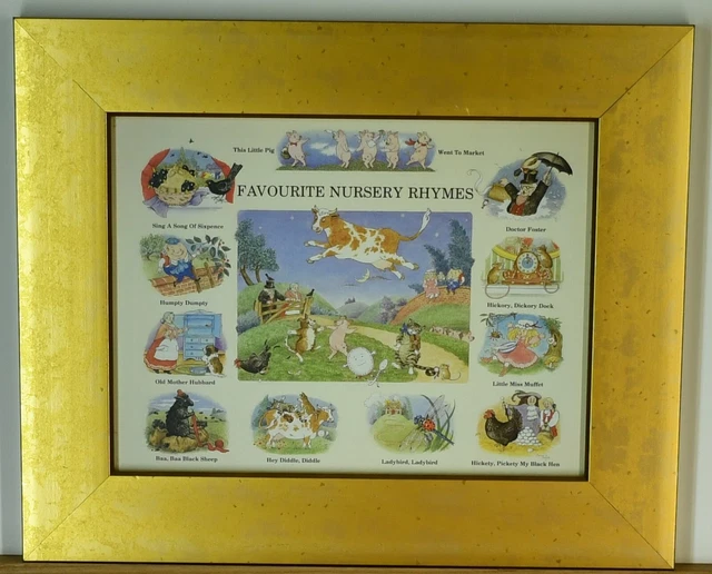"Favourite Nursery Rhymes" Framed Quality Art Print with Glass
