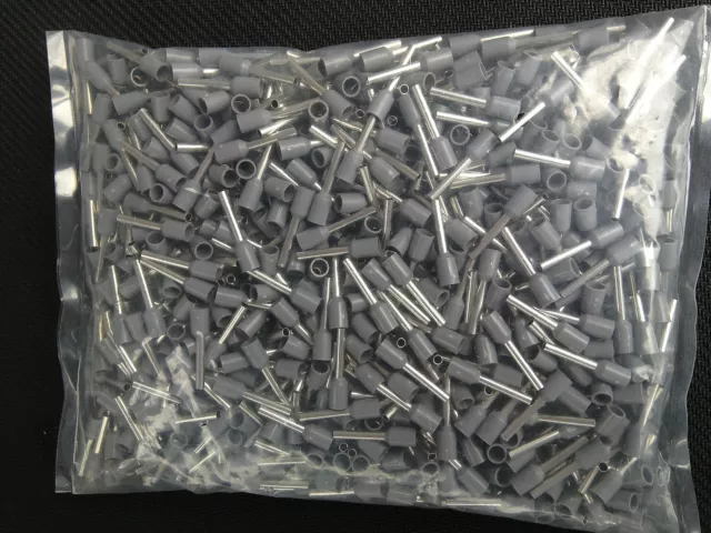 500Pc Wire Cord  End Ferrule Crimp Gray 14 Awg E2508